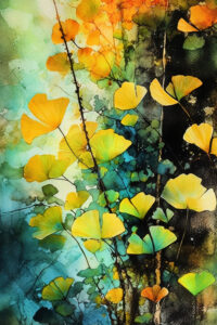 Ginko Biloba leaves 14 by Justyna Jaszke