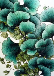 Flowers plant art ginko biloba by Justyna Jaszke