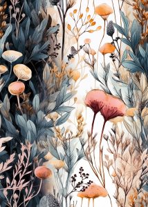 Nature Flowers and Leaves Watercolor Art (101) by Justyna Jaszke