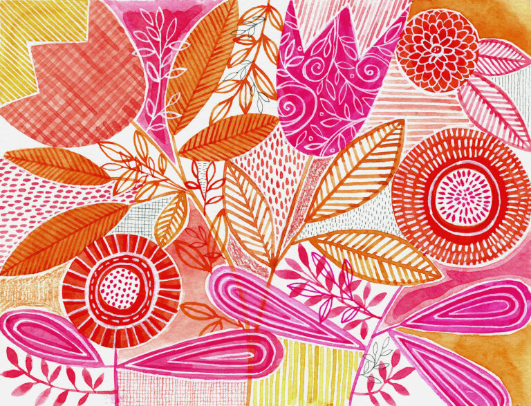 Layered Botanical Watercolour No.3 by Susan Black
