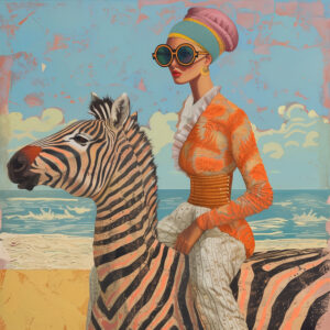 Woman and Zebra by SHANDU